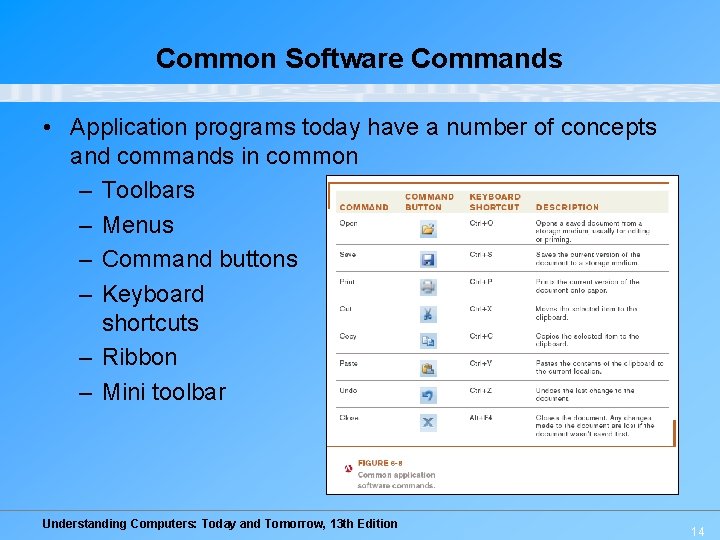 Common Software Commands • Application programs today have a number of concepts and commands