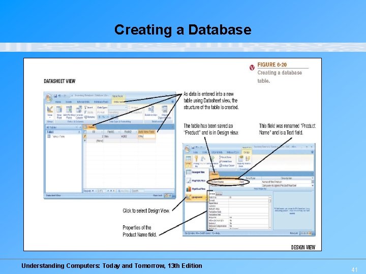 Creating a Database Understanding Computers: Today and Tomorrow, 13 th Edition 41 