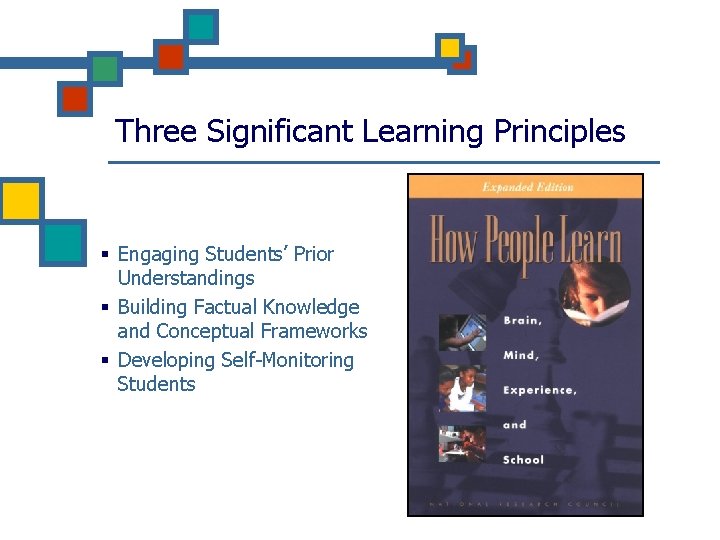 Three Significant Learning Principles § Engaging Students’ Prior Understandings § Building Factual Knowledge and