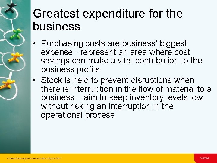 Greatest expenditure for the business • Purchasing costs are business’ biggest expense - represent Greatest expenditure for the business • Purchasing costs are business’ biggest expense - represent