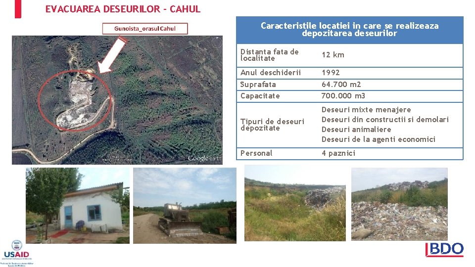 EVACUAREA DESEURILOR – CAHUL Caracteristile locatiei in care se realizeaza depozitarea deseurilor Distanta fata