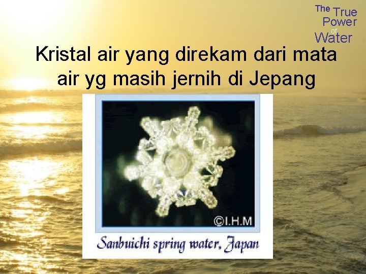 The True Power of Water Kristal air yang direkam dari mata air yg masih