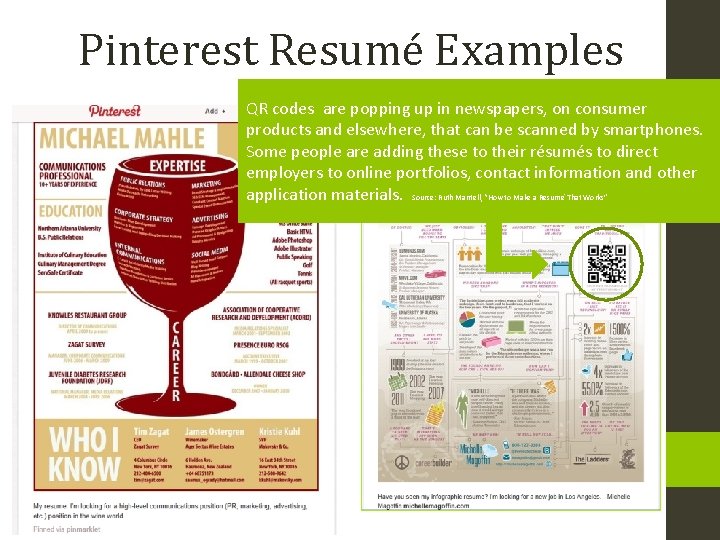 Pinterest Resumé Examples QR codes are popping up in newspapers, on consumer products and