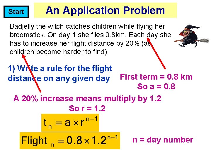 Start An Application Problem Badjelly the witch catches children while flying her broomstick. On