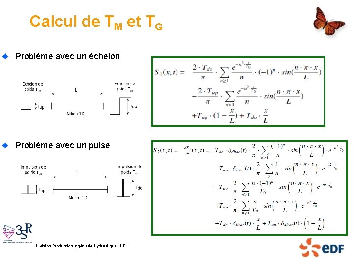 Calcul de TM et TG Problème avec un échelon Problème avec un pulse Division