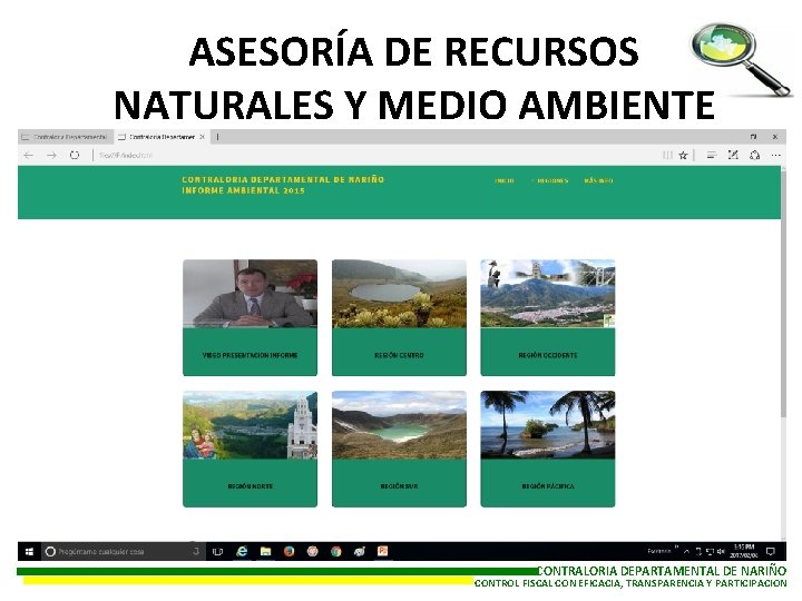 ASESORÍA DE RECURSOS NATURALES Y MEDIO AMBIENTE CONTRALORIA DEPARTAMENTAL DE NARIÑO CONTROL FISCAL CON