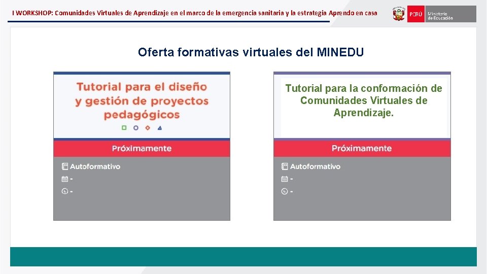 I WORKSHOP: Comunidades Virtuales de Aprendizaje en el marco de la emergencia sanitaria y