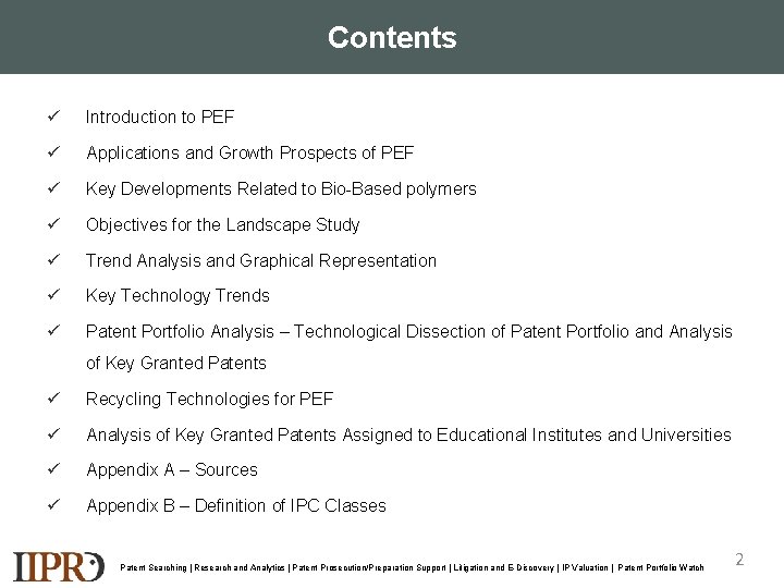 Contents ü Introduction to PEF ü Applications and Growth Prospects of PEF ü Key