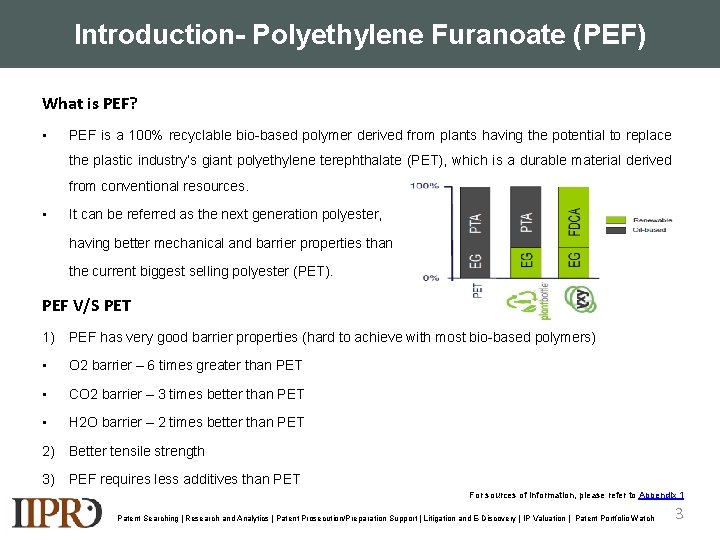 Introduction- Polyethylene Furanoate (PEF) What is PEF? • PEF is a 100% recyclable bio-based
