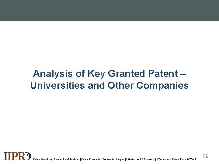 Analysis of Key Granted Patent – Universities and Other Companies Patent Searching | Research