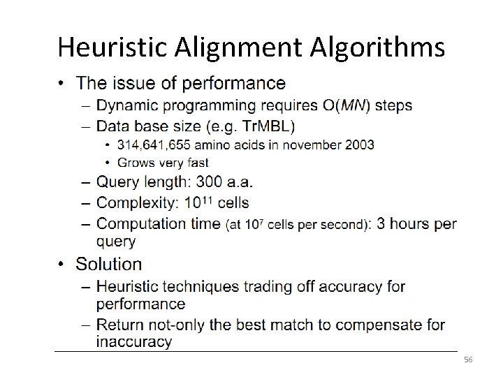 Heuristic Alignment Algorithms 56 