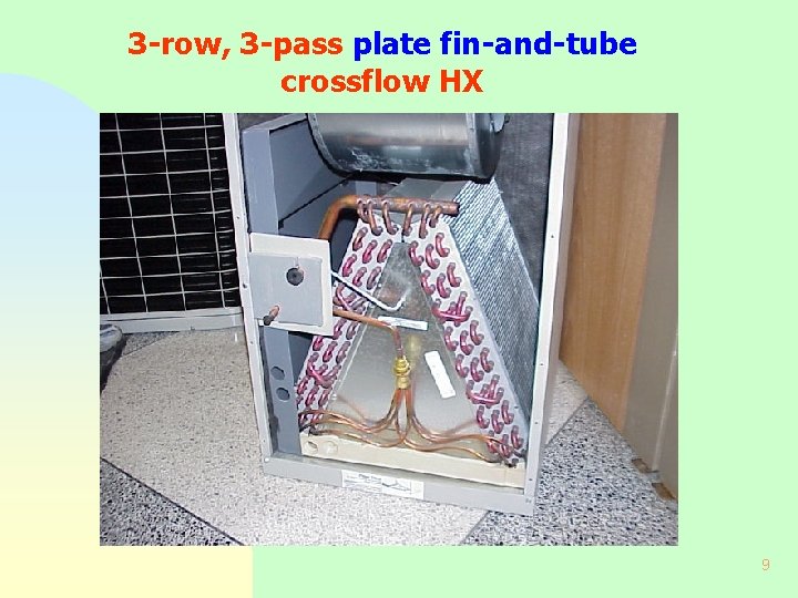 3 -row, 3 -pass plate fin-and-tube crossflow HX 9 