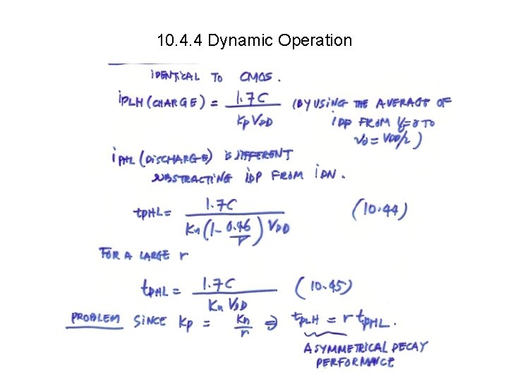 10. 4. 4 Dynamic Operation 