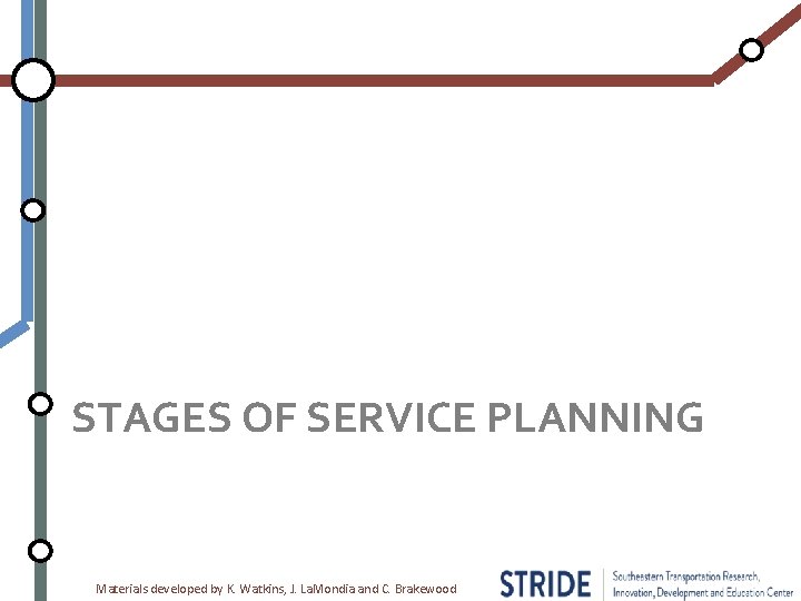 STAGES OF SERVICE PLANNING Materials developed by K. Watkins, J. La. Mondia and C.