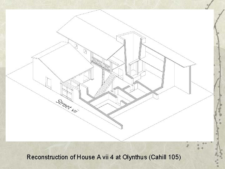 Reconstruction of House A vii 4 at Olynthus (Cahill 105) 