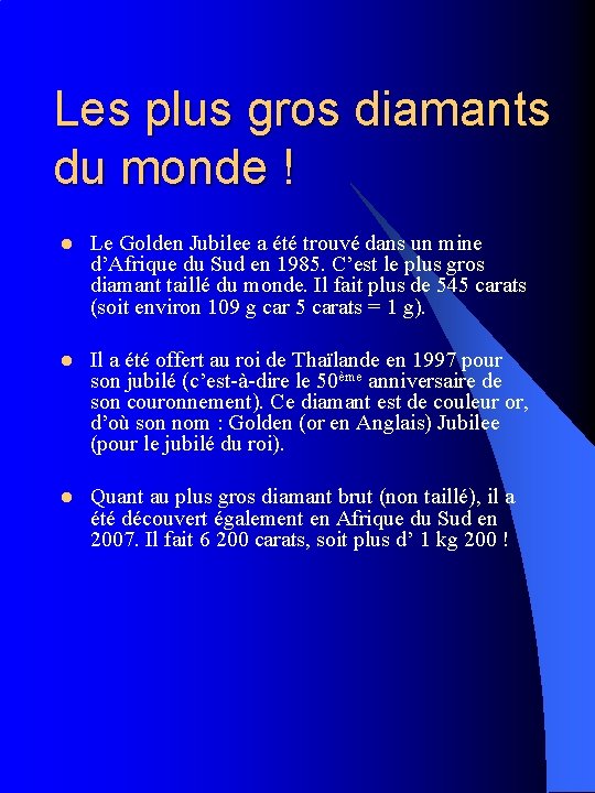 Les plus gros diamants du monde ! l Le Golden Jubilee a été trouvé