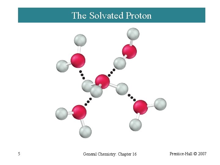 The Solvated Proton 5 General Chemistry: Chapter 16 Prentice-Hall © 2007 
