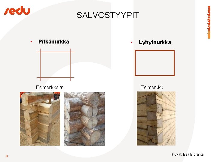 SALVOSTYYPIT • Pitkänurkka Esimerkkejä: 18 • Lyhytnurkka Esimerkki: Kuvat: Esa Eloranta 