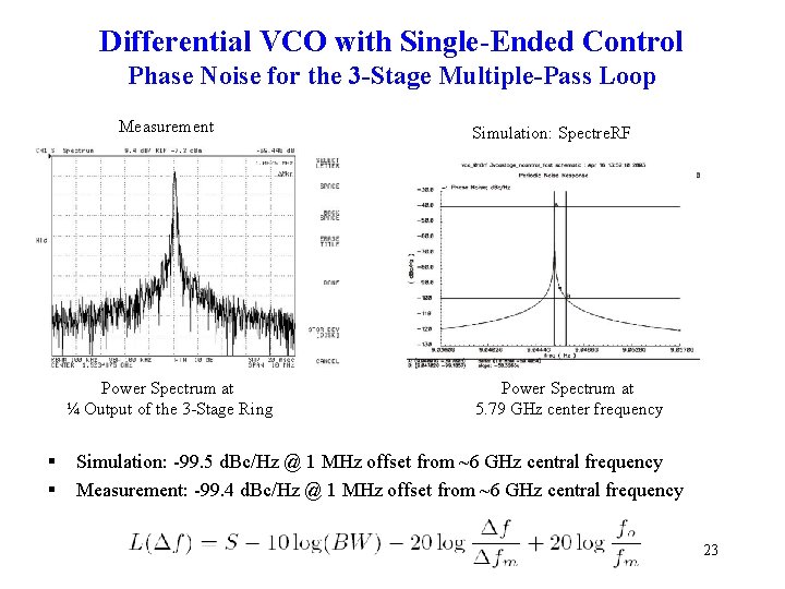 Differential VCO with Single-Ended Control Phase Noise for the 3 -Stage Multiple-Pass Loop Measurement