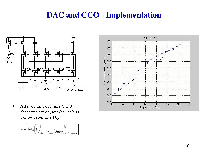 DAC and CCO - Implementation § After continuous time VCO characterization, number of bits