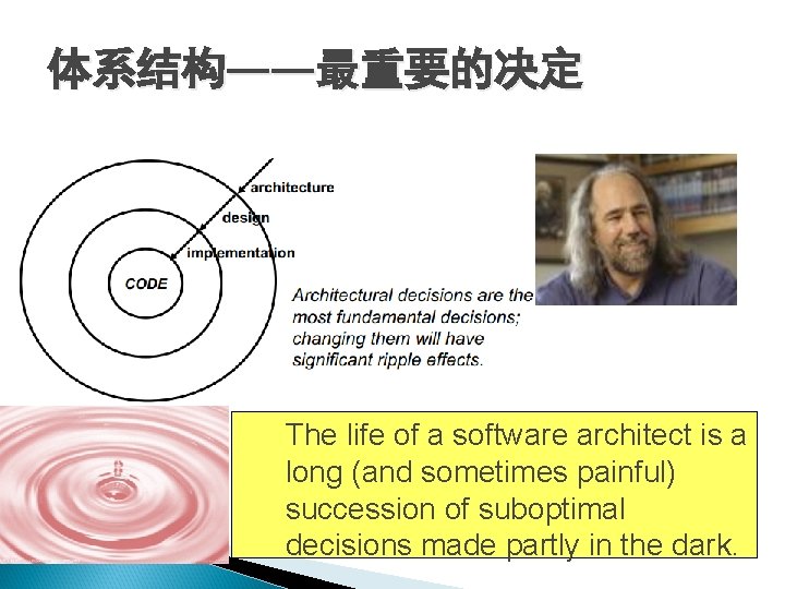 体系结构——最重要的决定 The life of a software architect is a long (and sometimes painful) succession 体系结构——最重要的决定 The life of a software architect is a long (and sometimes painful) succession