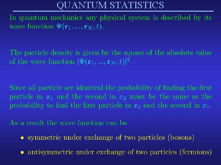 Quantum Statistics Examples SIMCON FIB Departament de Fsica i Enginyeria Nuclear
