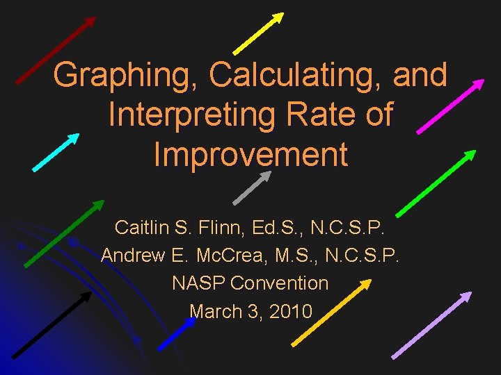 Graphing, Calculating, and Interpreting Rate of Improvement Caitlin S. Flinn, Ed. S. , N.