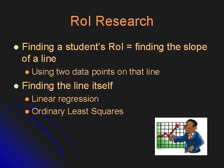 Ro. I Research l Finding a student’s Ro. I = finding the slope of