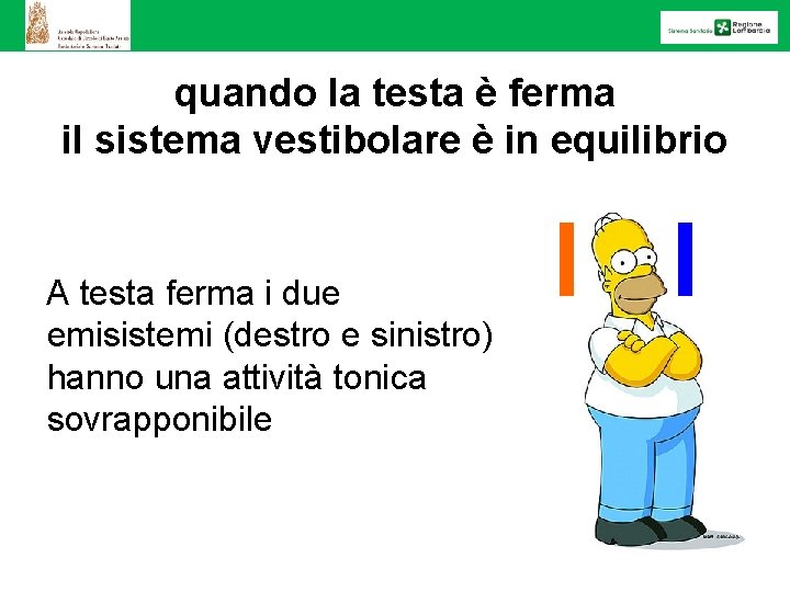 quando la testa è ferma il sistema vestibolare è in equilibrio A testa ferma