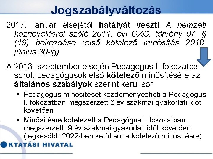 Jogszabályváltozás 2017. január elsejétől hatályát veszti A nemzeti köznevelésről szóló 2011. évi CXC. törvény