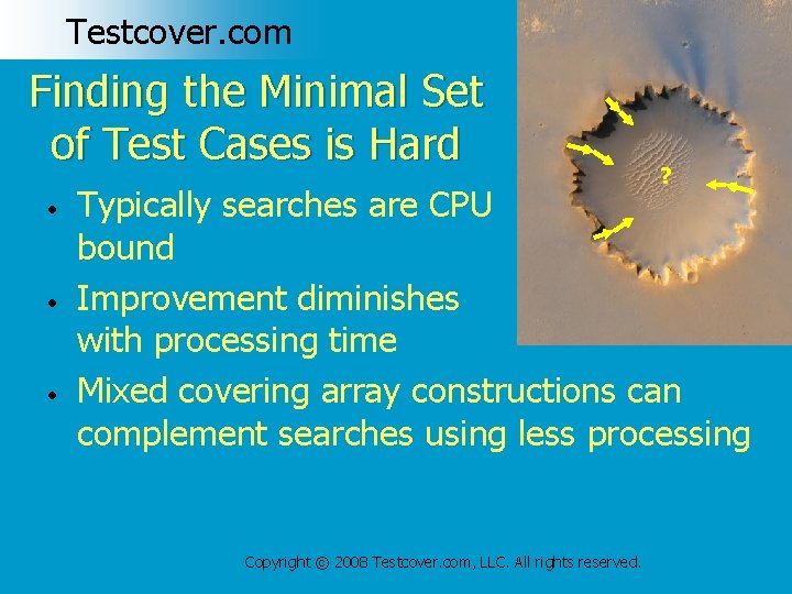 Testcover. com Finding the Minimal Set of Test Cases is Hard • • •