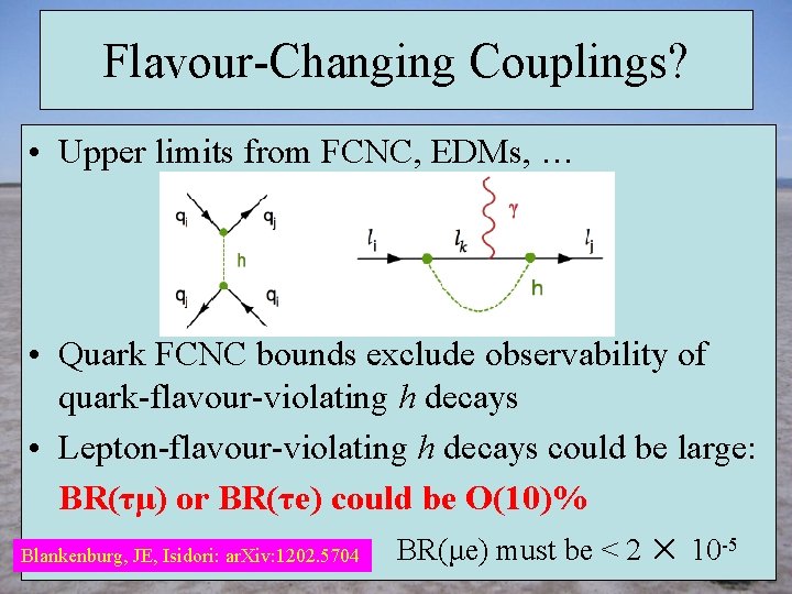 Flavour-Changing Couplings? • Upper limits from FCNC, EDMs, … • Quark FCNC bounds exclude