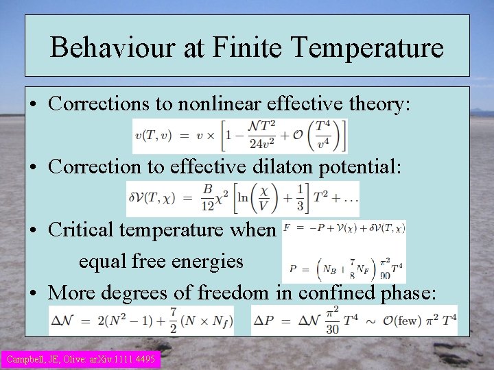 Behaviour at Finite Temperature • Corrections to nonlinear effective theory: • Correction to effective