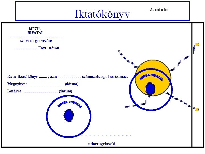 Iktatókönyv 2. minta MINTA HIVATAL . . . szerv megnevezése . . Fnyt. számú