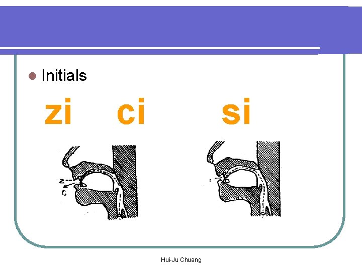 l Initials zi ci si Hui-Ju Chuang 