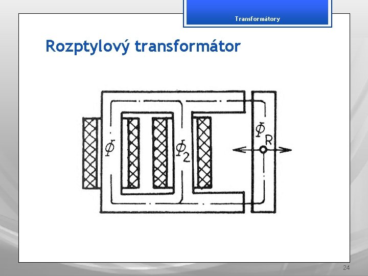 Transformátory Rozptylový transformátor 24 