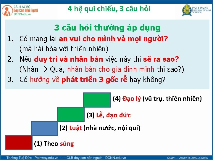 4 hệ qui chiếu, 3 câu hỏi thường áp dụng 1. Có mang lại