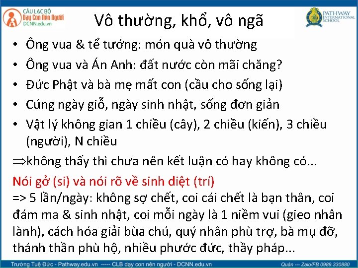 Vô thường, khổ, vô ngã Ông vua & tể tướng: món quà vô thường