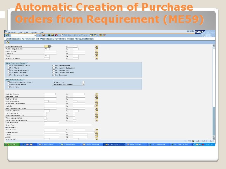 Automatic Creation of Purchase Orders from Requirement (ME 59) 