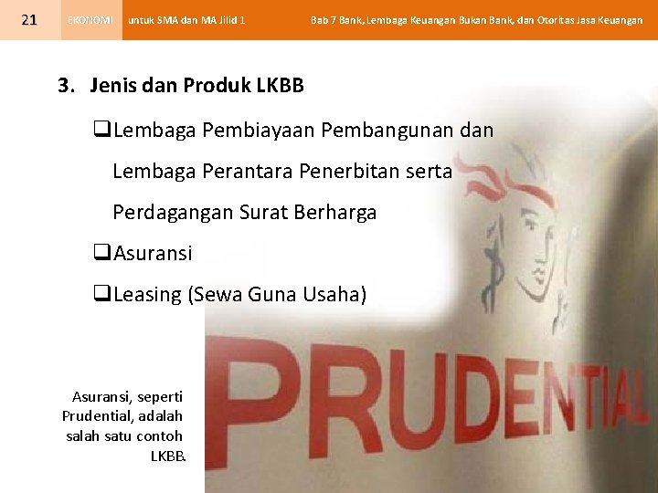 21 EKONOMI untuk SMA dan MA Jilid 1 Bab 7 Bank, Lembaga Keuangan Bukan