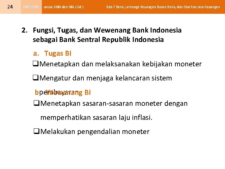 24 EKONOMI untuk SMA dan MA Jilid 1 Bab 7 Bank, Lembaga Keuangan Bukan