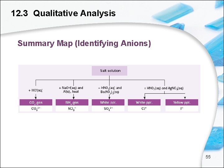 12. 3 Qualitative Analysis Summary Map (Identifying Anions) 55 