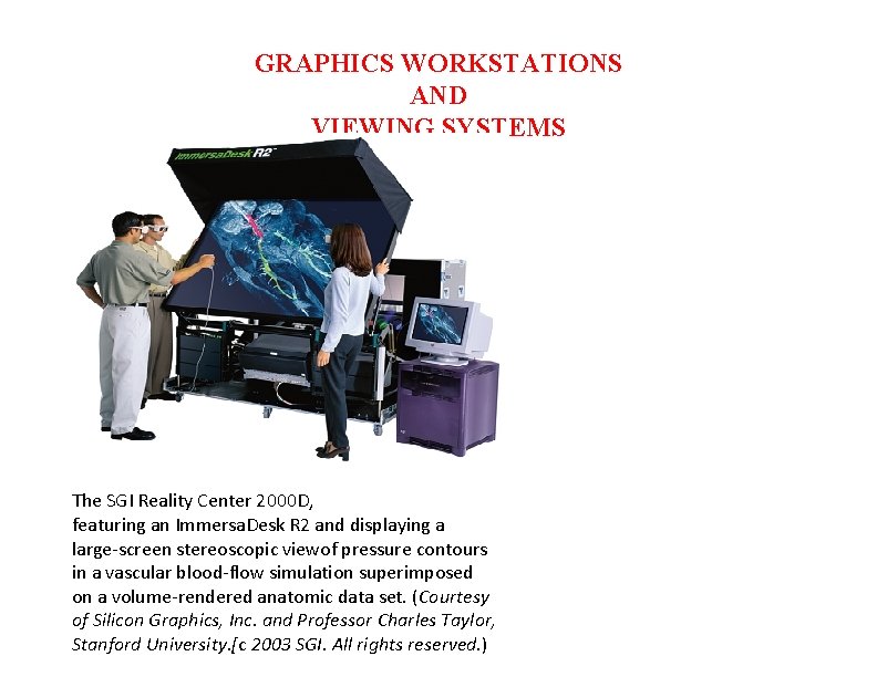 GRAPHICS WORKSTATIONS AND VIEWING SYSTEMS The SGI Reality Center 2000 D, featuring an Immersa.