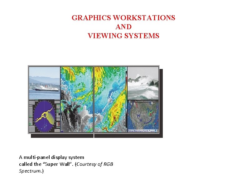 GRAPHICS WORKSTATIONS AND VIEWING SYSTEMS A multi-panel display system called the “Super Wall”. (Courtesy