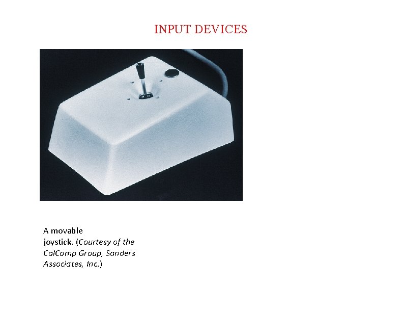 INPUT DEVICES A movable joystick. (Courtesy of the Cal. Comp Group, Sanders Associates, Inc.