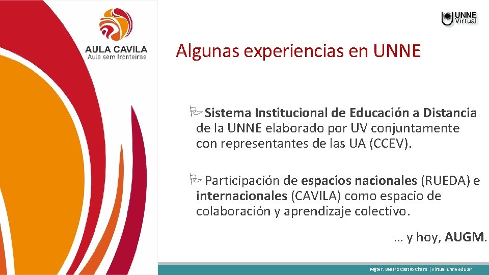 Algunas experiencias en UNNE Sistema Institucional de Educación a Distancia de la UNNE elaborado