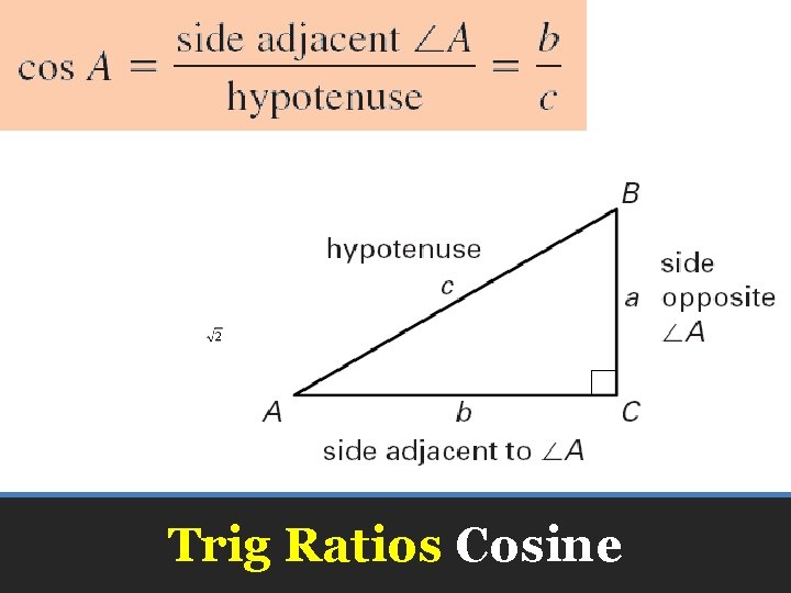 Trig Ratios Cosine 