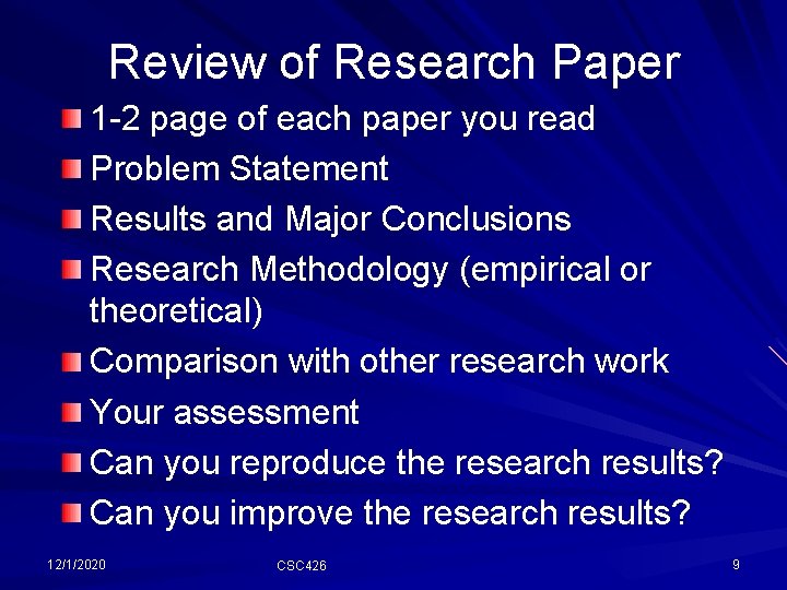 Review of Research Paper 1 -2 page of each paper you read Problem Statement Review of Research Paper 1 -2 page of each paper you read Problem Statement