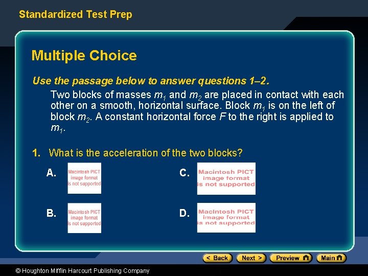 Standardized Test Prep Multiple Choice Use the passage below to answer questions 1– 2.