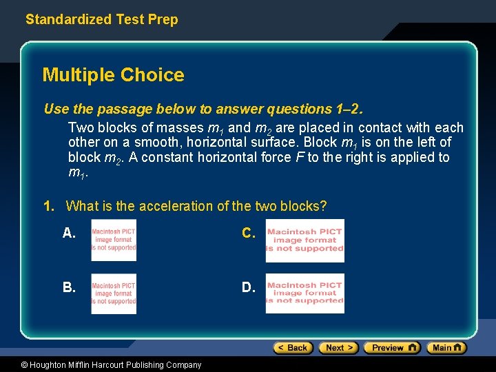 Standardized Test Prep Multiple Choice Use the passage below to answer questions 1– 2.